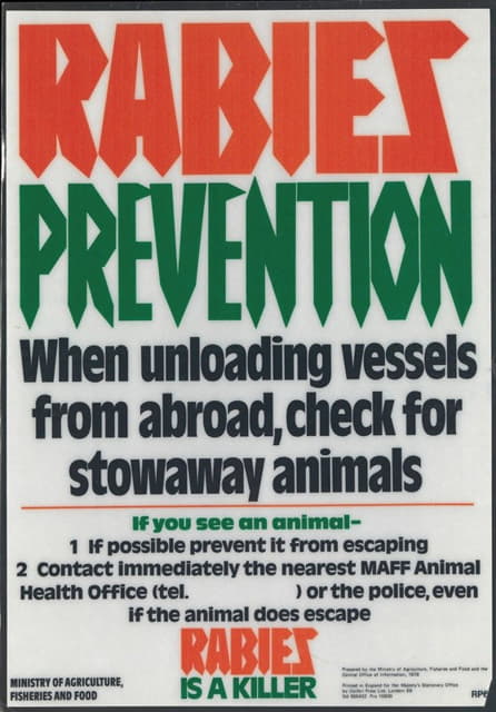 Ministry of Agriculture, Fisheries and Food - Rabies Prevention