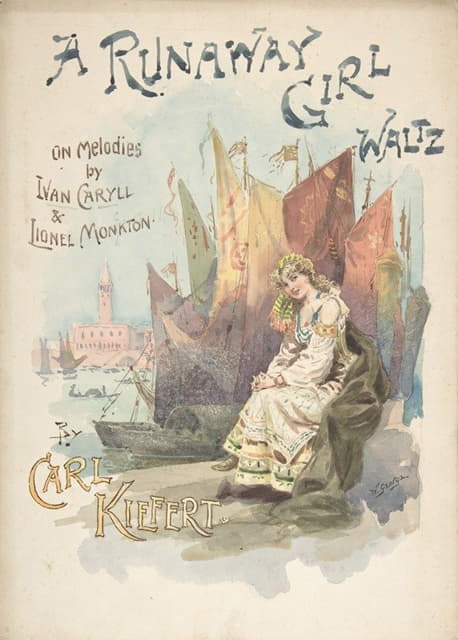 W. George - Design for music cover; A Runaway Girl Waltz
