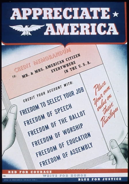 Anonymous - Appreciate America. Credit Memorandum to Mr. & Mrs. American Citizen, Everywhere in the U.S.A.