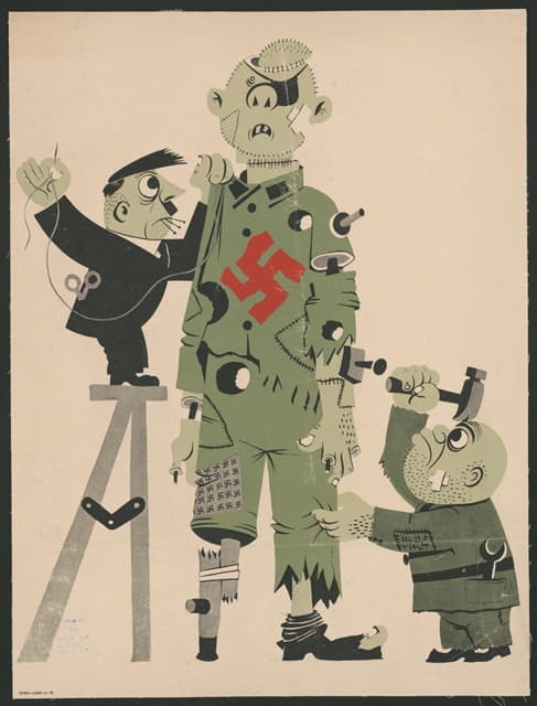 Anonymous - Hitler and Mussolini making a puppet