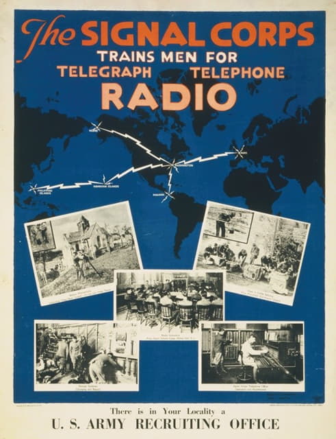 通信兵训练电报、电话和无线电兵在你们当地有一个美国陆军征兵办公室
