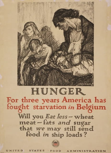 饥饿——三年来，美国一直在比利时与饥饿作斗争