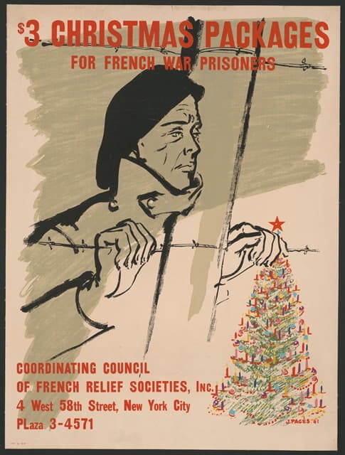 J. Pagés - $3 Christmas packages for French war prisoners