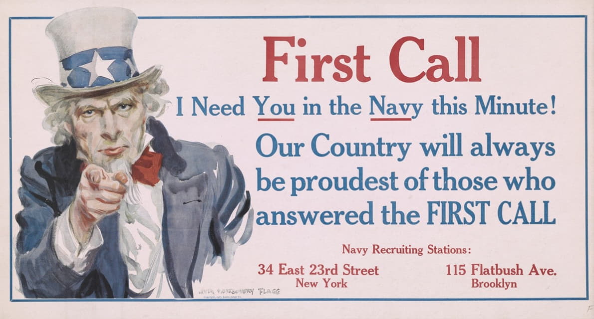 第一个电话-我需要你马上加入海军！我们的国家将永远为那些响应第一个号召的人感到骄傲