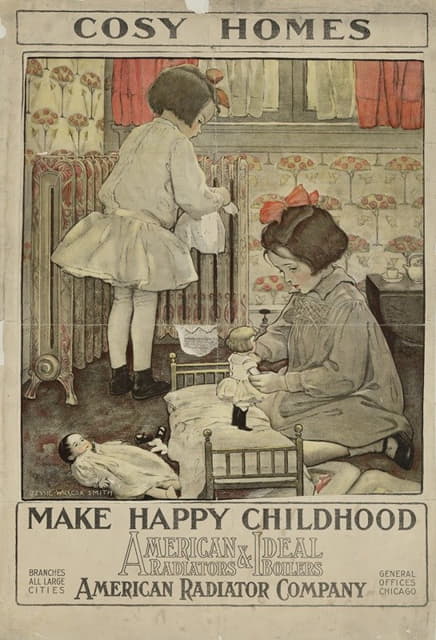 Jessie Willcox Smith - Cosy homes make happy childhood American Radiators & Ideal Boilers