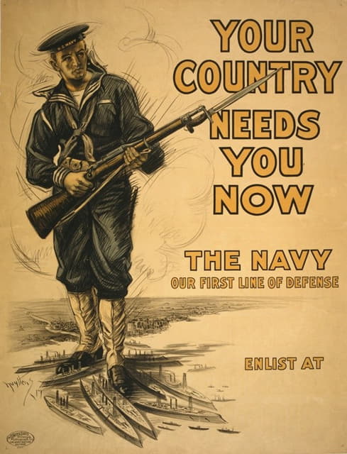 你们的国家现在需要你们——海军，我们的第一道防线