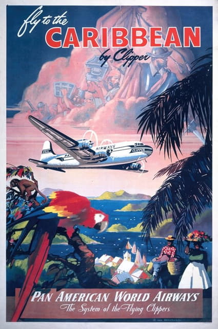 Mark Von Arenburg - Fly to the Caribbean by clipper. Pan American World Airways
