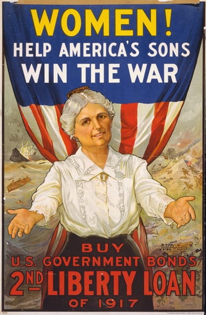女人！帮助美国的儿子赢得战争购买美国政府债券