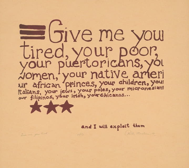 Ruth Stenstrom - Give me your tired… and I will exploit them