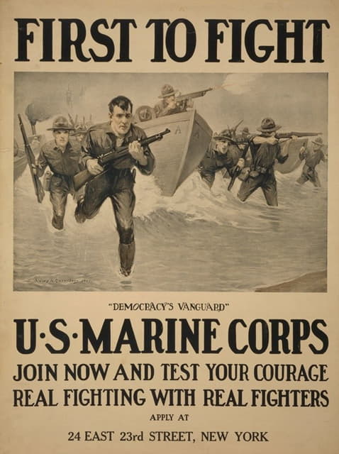 首先战斗——“民主先锋”美国海军陆战队-现在加入，考验你的勇气-与真正的战士进行真正的战斗