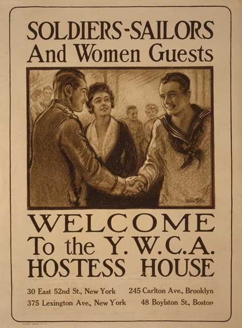 Walter Tittle - Soldiers-sailors and women guests – Welcome to the Y.W.C.A. hostess house