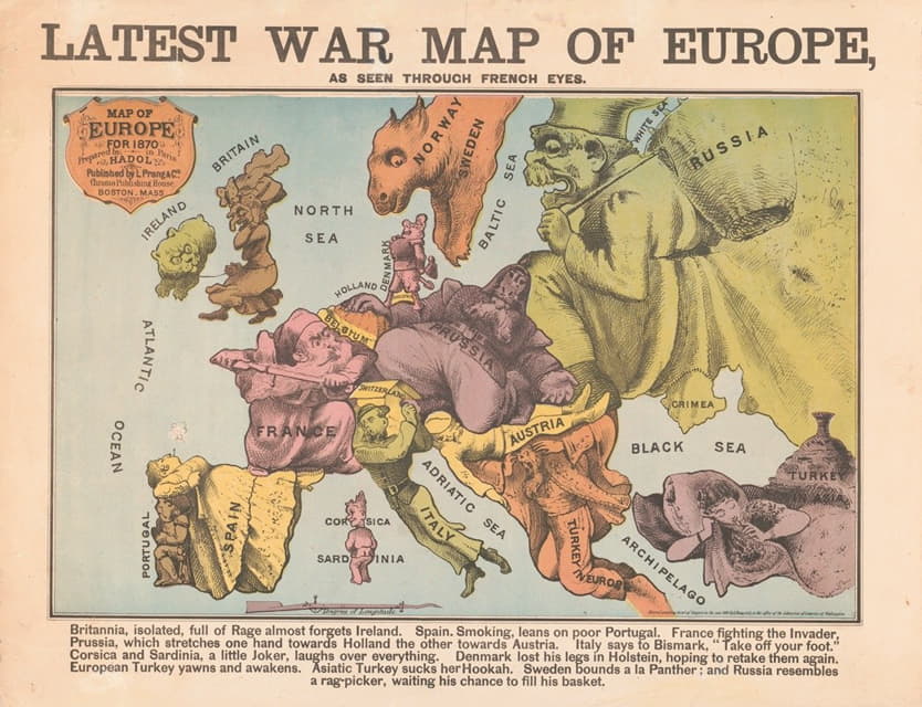 Louis Prang - Latest war map of Europe; as seen through French eyes