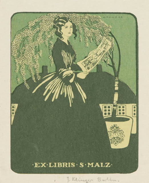 Julius Klinger - Bookplate of S. Malz