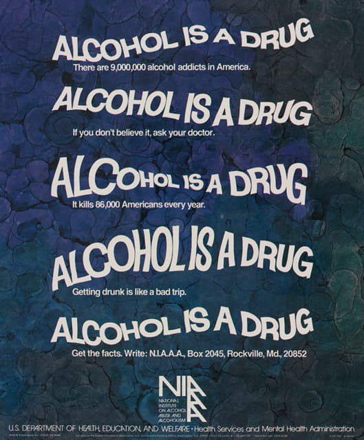 酒精是一种毒品；在美国有900万酒精上瘾者…