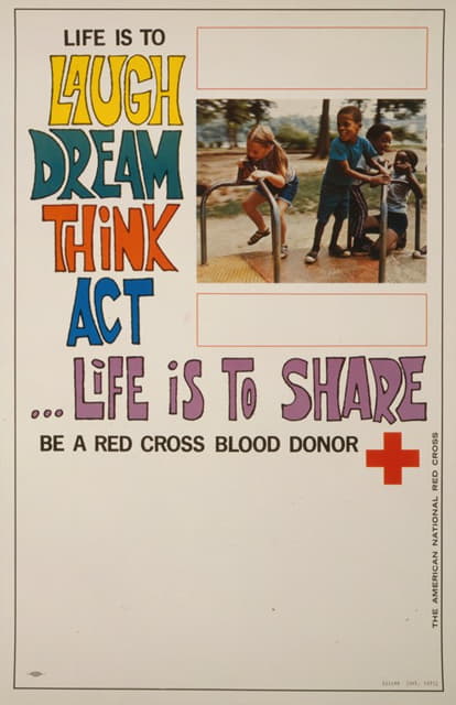 生活是欢笑、梦想、思考、行动……生活是分享，成为红十字会的献血者。