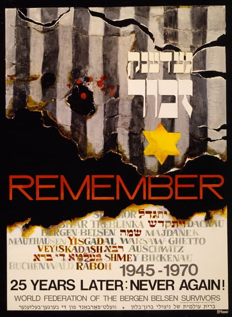 Anonymous - Remember Sobibor … Dachau, Bergen-Belsen … ; 1945-1970 ; 25 years later– never again!