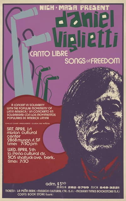 NICH and MASA present, Daniel Viglietti; canto libre = songs of freedom