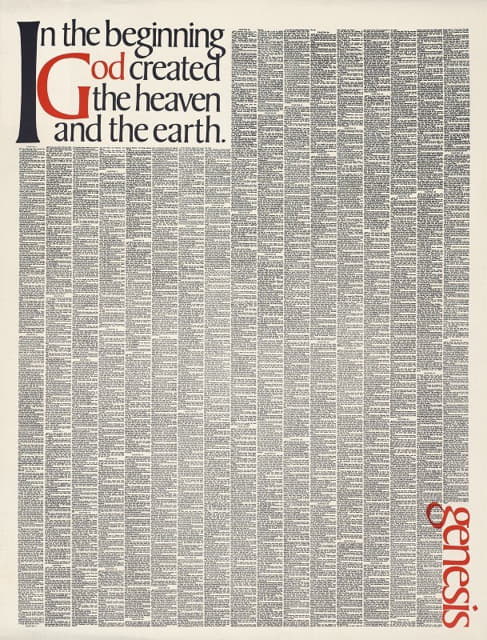 Herb Lubalin - In the beginning God created the heaven and the earth. Genesis