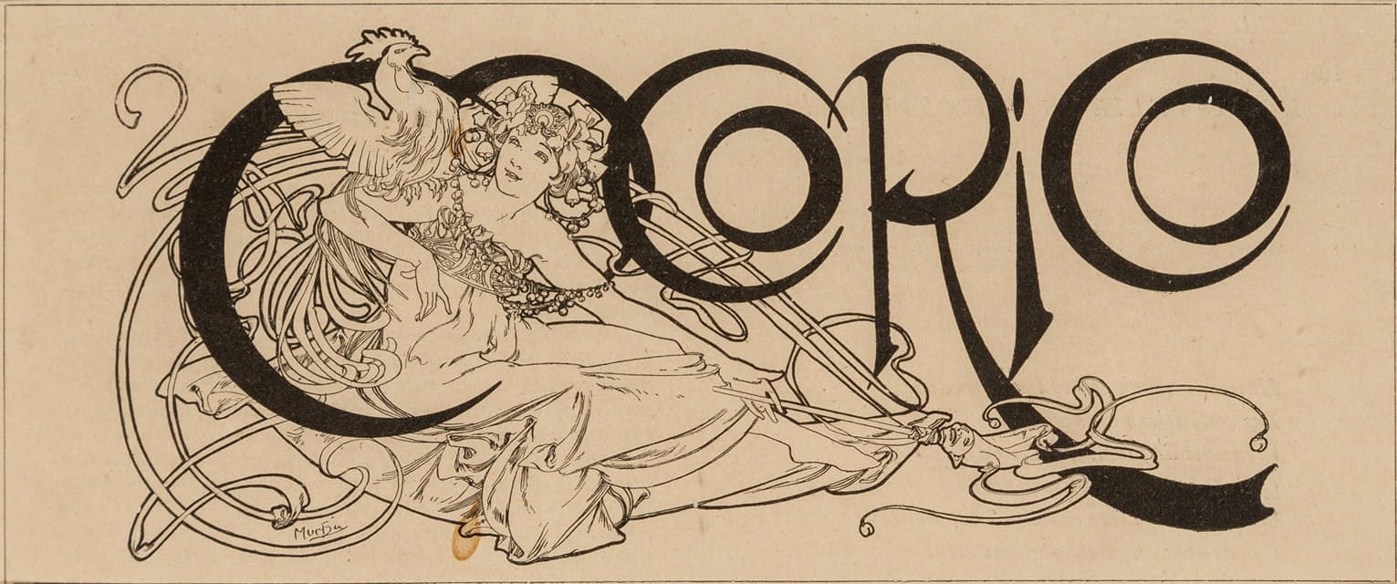 Alphonse Mucha - Cocorico magazine title illustration