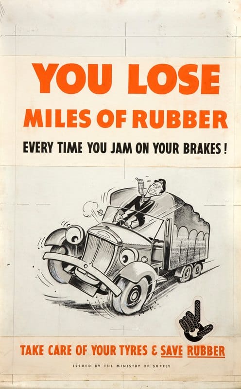 Anonymous - You lose miles of rubber every time you jam on your brakes! Take care of your tyres & save rubber