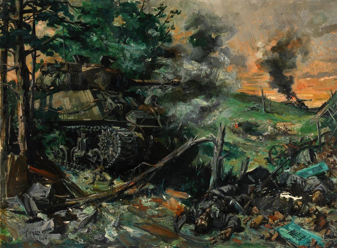 Terence Cuneo - Tank battle