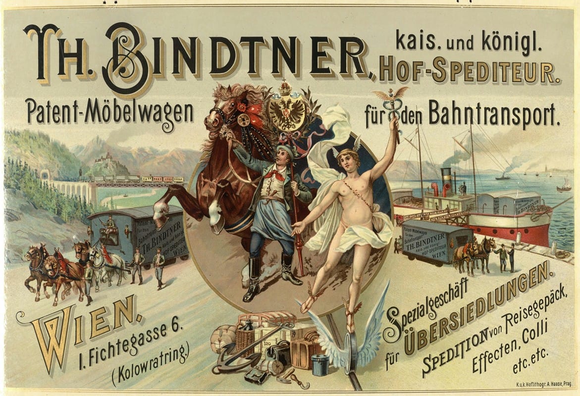Anonymous - Th. Bindtner – Kaiserlich und Königlicher Hof-Spediteur – Patent-Möbelwagen für den Bahntransport