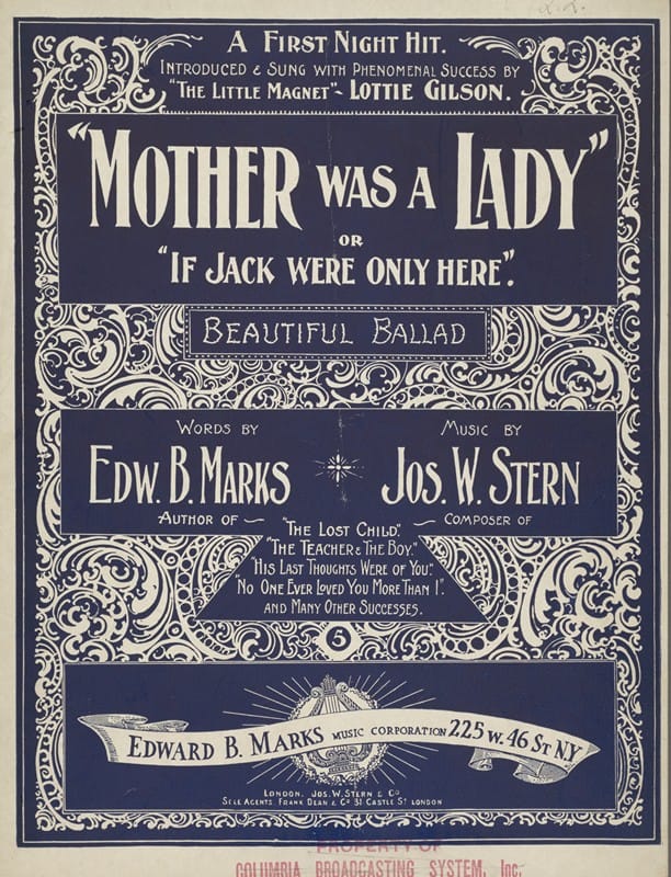 Anonymous - Mother was a lady, or, If Jack were only here