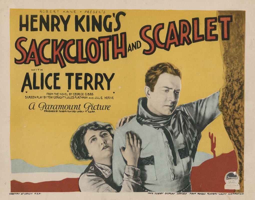 Anonymous - Robert Kane presents Henry King’s Sackcloth and Scarlet with Alice Terry