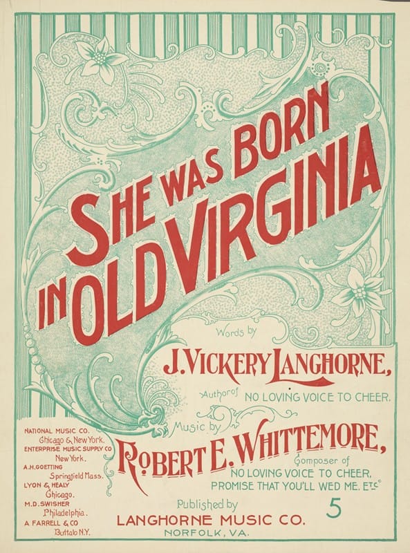 Anonymous - She was born in old Virginia