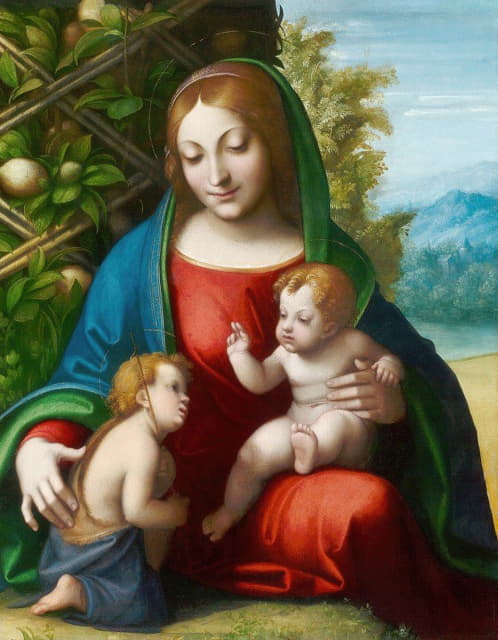 圣母子和孩子与年轻的圣约翰施洗