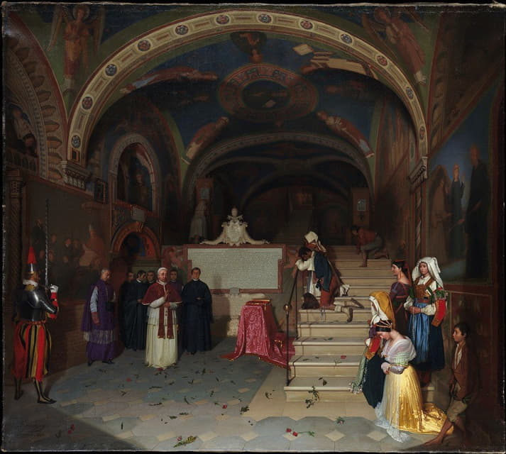 Jean-François Montessuy - Pope Gregory XVI Visiting the Church of San Benedetto at Subiaco