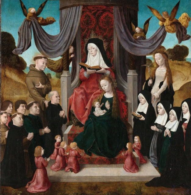 Master of the Saint John Panels - Virgin and Child with Saint Anne and Saints Francis and Lidwina with Donors (Anna Selbdritt)