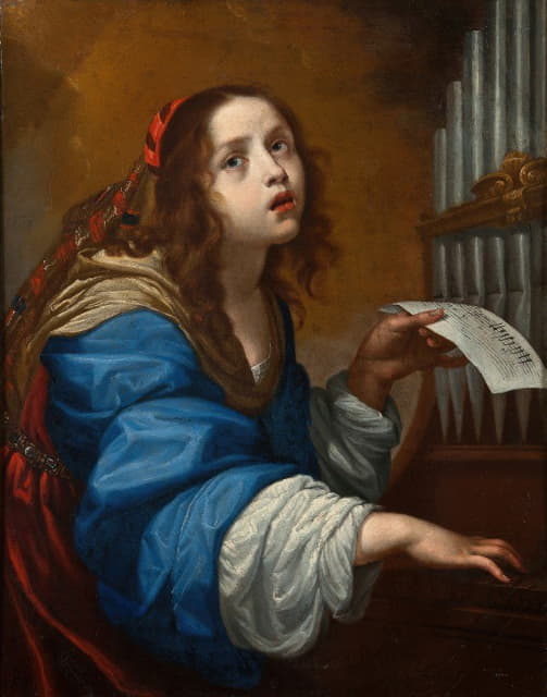 Onorio Marinari - St Cecilia Playing the Organ