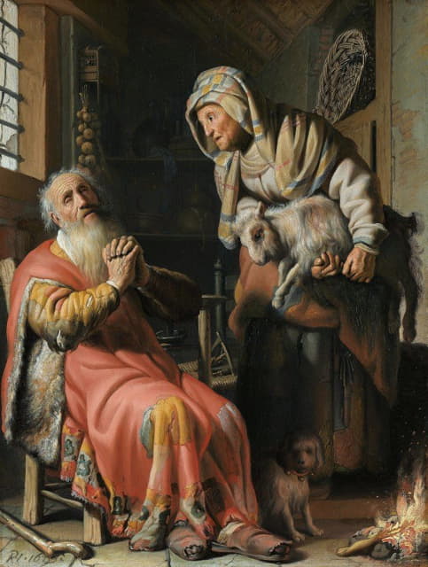 Rembrandt van Rijn - Tobit and Anna with the Kid