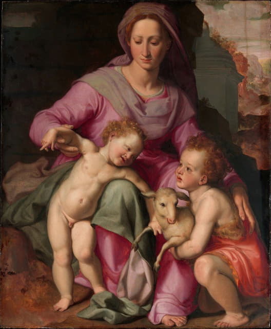 Santi Di Tito - Madonna and Child with the Infant Saint John the Baptist