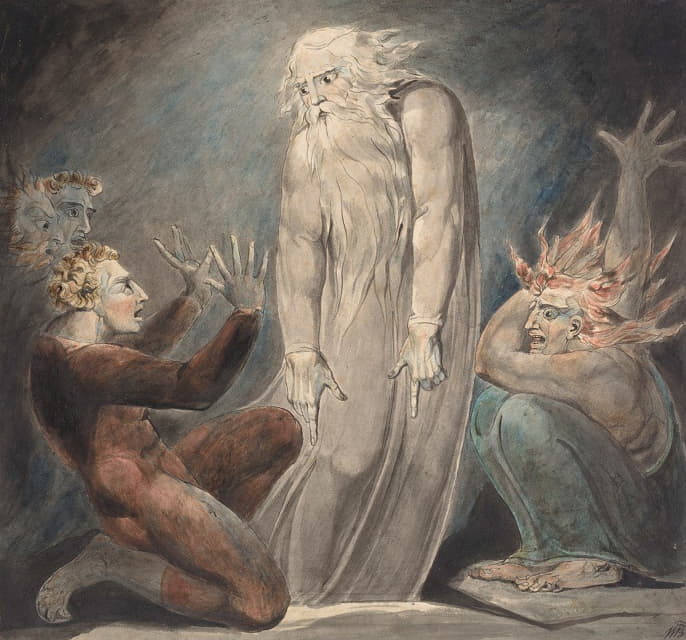 William Blake - The Ghost of Samuel Appearing to Saul