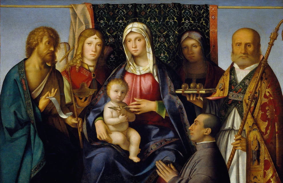 圣母玛利亚与圣徒和捐赠者1505-1515