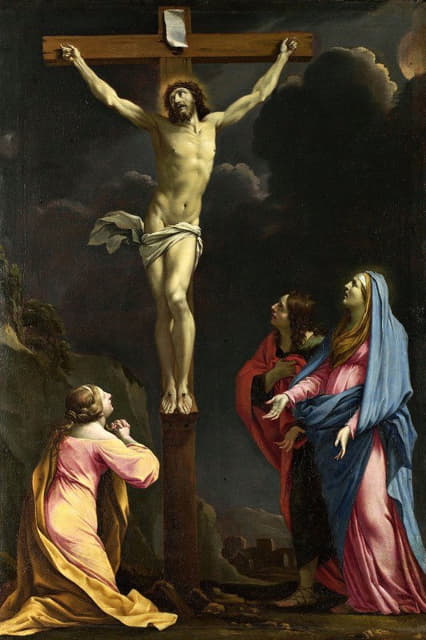 Eustache Le Sueur - Christ On The Cross With The Virgin And Saints