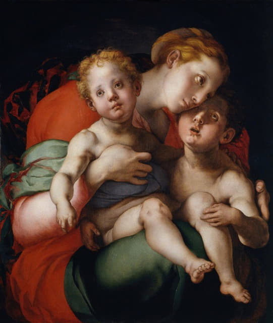 Pontormo (Jacopo Carucci) - Madonna with Child and the young Saint John