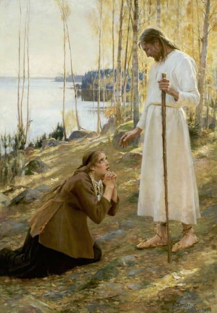Albert Edelfelt - Christ And Mary Magdalene