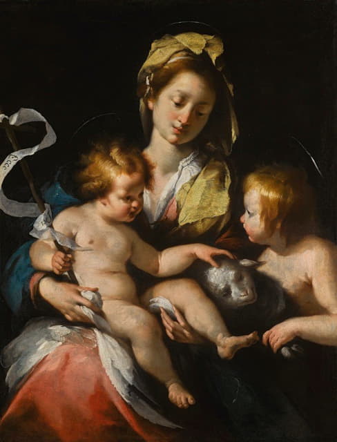 Bernardo Strozzi - Madonna And Child With The Infant Saint John The Baptist