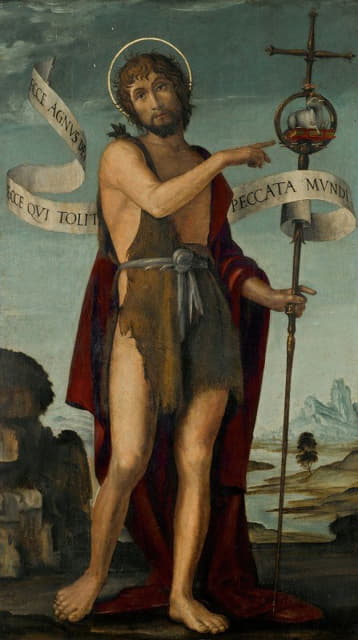 Bernardo Zenale - Saint John The Baptist, Standing In A Landscape