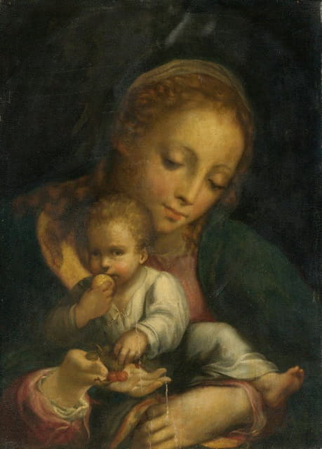 Circle Of Correggio - Madonna And Child