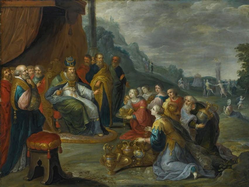 Frans Francken the Younger - Aaron Receiving Gold From The Israelites