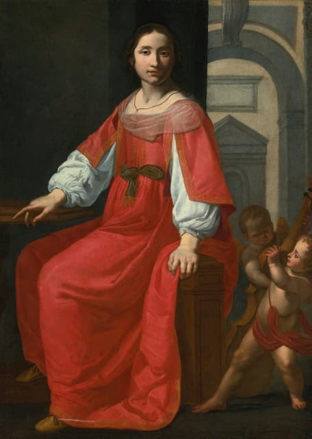 Giovanni Martinelli - Saint Cecilia With Two Angels