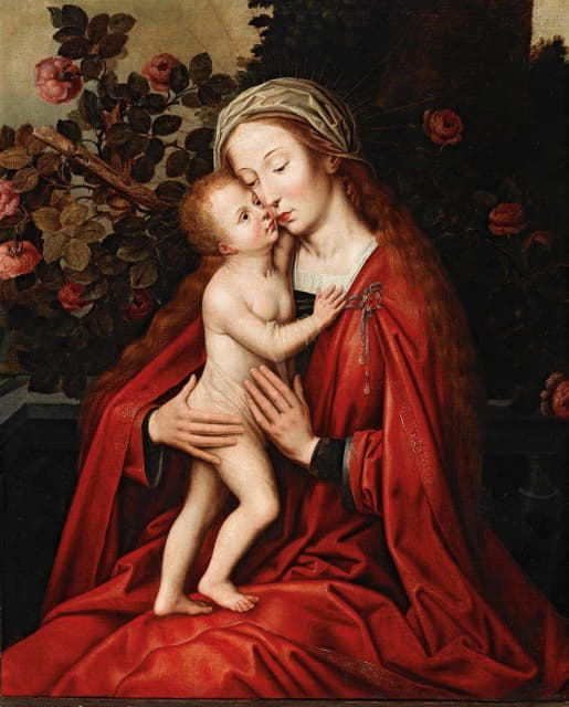 Ambrosius Benson (Workshop) - The Madonna And Child In A Rose Garden