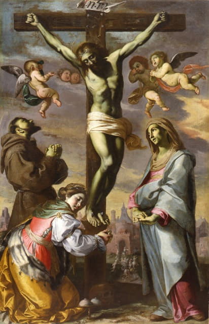 Bernardino Mei - Crucifix With The Virgin And Saints Francis And Agatha
