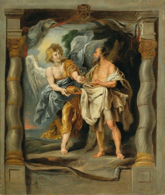 Follower of Peter Paul Rubens - The Prophet Elijah Nourished By The Angel