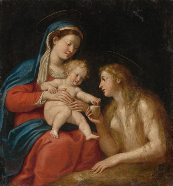 Francesco Albani - Madonna And Child With Mary Magdalene