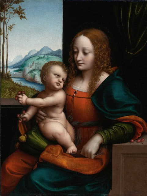 Giampietrino (Giovanni Pietro Rizzoli) - The Virgin And Child By A Window, Madonna Of The Cherries